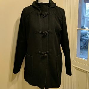 Women's Black Wool Peacoat Size large